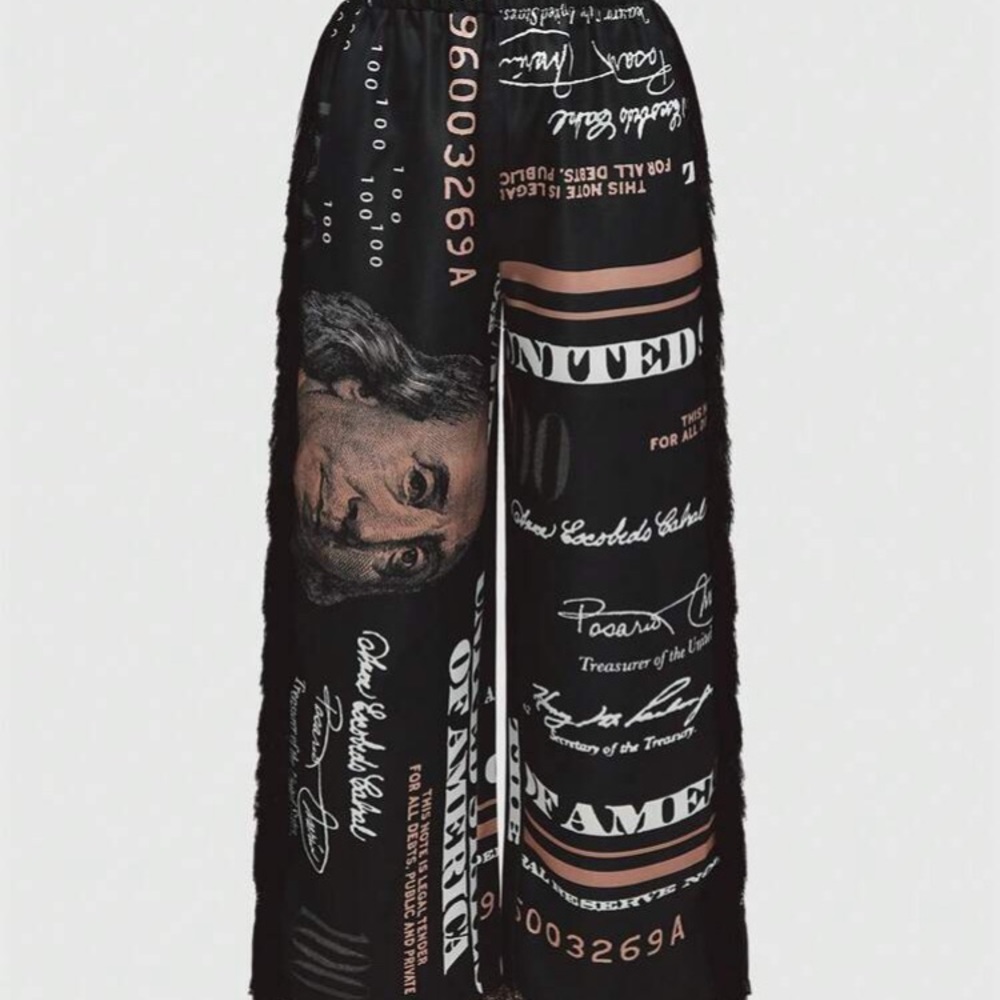 Stylish Black Graphic Pants